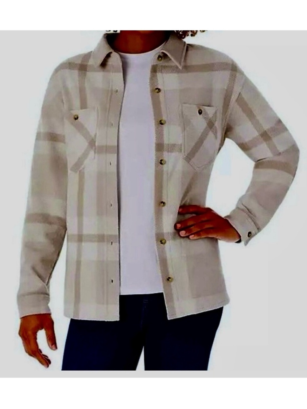 Member's Mark Cozy Button-Down Shirt in Light Beige